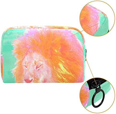 Toaletna torba, kozmetička torba za šminku za žene muškarce, uzorak lava životinjska metvica zelena