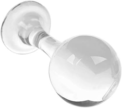 Nopnog kristalnog stakla analni čep - prozirni analni zrnca - masažer prostate, 3,93 × 1,77 inča
