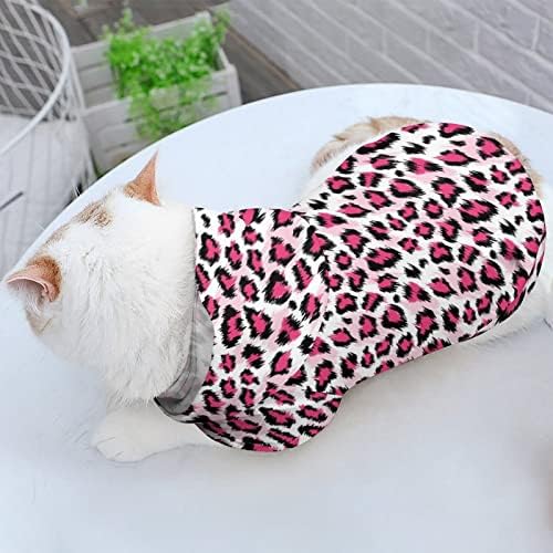 Ružičasti leopard uzorak mačka jednodijelna košulja u trendovskom psećem kostimu s dodacima za kućne ljubimce
