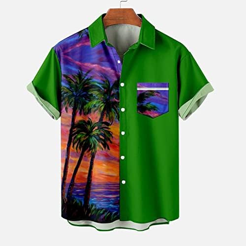 Muška ljetna havajska košulja gumb kratkih rukava Down Tropical Holiday Beach Majice casual rever matele majice bluza vrh