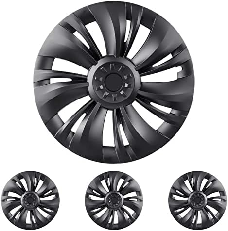 Ainio Matte Black Tesla Model 3 kotača Hubcaps 18-inčni simetrični dizajn Poklopac kotača Zamjena 2018-2023 Model 3 pribor