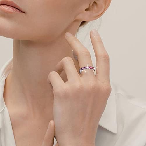 Veličina 17 prstenasti prsten Višebojni ženski prsten s cirkonom jednostavan modni nakit popularni dodaci