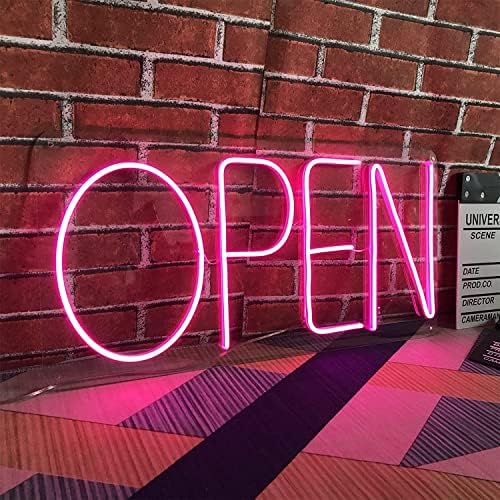Dvtel Open Pink LED neonski znak, Custom Bar Cafe Store Hotel Decor Night Lights Acril Neon Lights, zidni viseći svjetlosni natpis,