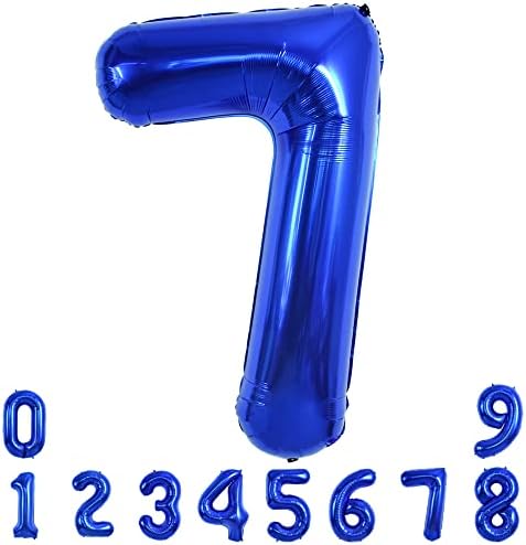 Toniful 40 inčni mornarsko plavi broj 7 Balona FOIL MYLAR Velika veličina tamno plava digitalna sedmočlana balona za rođendansku zabavu