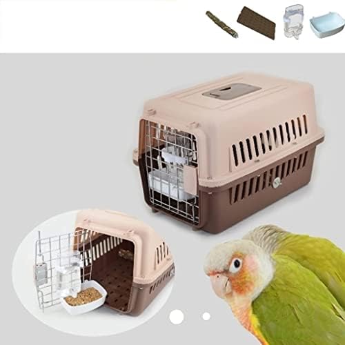 Ptičji nosač plastični kavez za ptice, prozračni kavez za prijevoz za ptičje papir, prijenosni putni za ptice s push-tipom sigurnosnih
