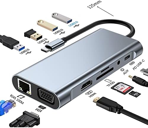 IULJH za priključnu stanicu Type C Port C-kompatibilan USB 3.0 TF SD kartica PD Punjač priključne stanice za razdjelnik zraka