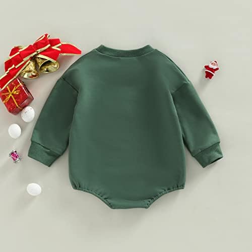 Novorođena beba božićna odjeća Dječak Dječak Dječja dukserica Djeda beba Romper džemper dugih rukava Romper jesen zimska odjeća