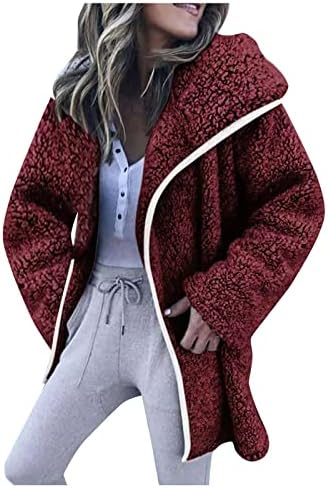 Narhbrg ženska nejasna fleece kardigan jakna zima toplo dugačak kimono slouchy dugi rukavi otvoreni prednji kaputi