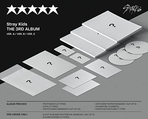 Stray Kids s 5 zvjezdica 3. zvjezdica cijeli album 3ver set+predbilježba foto kartica