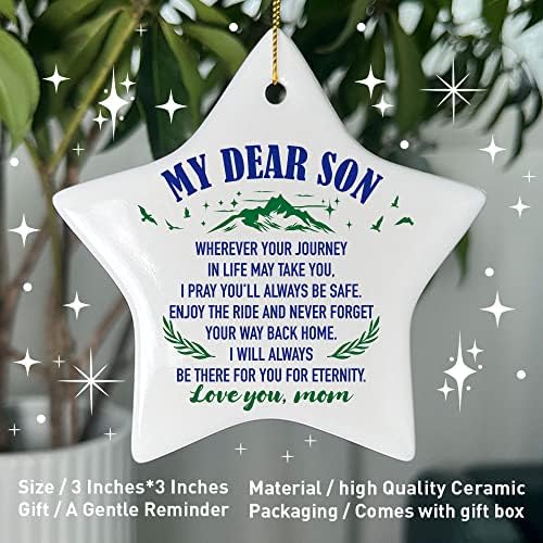 Sine božićni ukras poklon mame, uvijek ću biti tu za vas zbog vječnosti, rođendanske mature čuvanje ukrasa za sina od majke, božićno