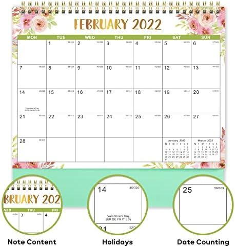 2022. kalendar stola - kalendar stojećeg stola 2022, siječanj - prosinac 2022., 10 x 8.3, savršeni kalendar radne površine s vrhunskim