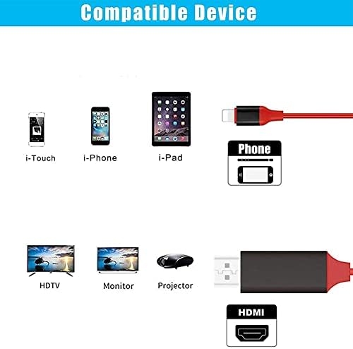 [Nadograđeno] Lightning to HDMI adapter, Apple MFI certificiran 1080p HDTV adapter kabela Kompatibilan s iPhoneom, iPad Digital AV
