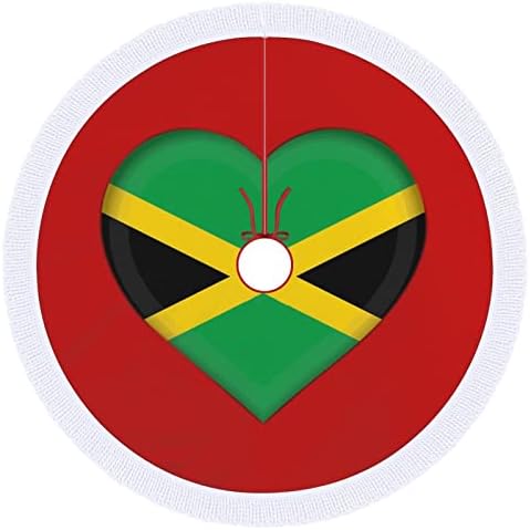 Jamajčanska zastava Srce božićno drvce suknja za odmor za praznične zabave s čipkom