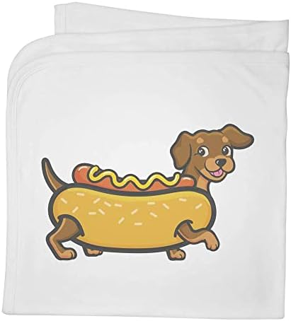 Azeeda 'Hot Dog kobasica psa' pamučna deka / šala