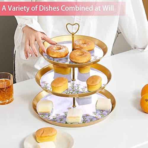 Stalak za torte set 3 slojeva Cupcake stalke za višekratnu upotrebu peciva za vjenčanje za vjenčane rođendanske ukrase čajanke, tratinčica
