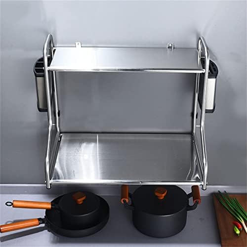 Starka za odlaganje mikrovalne pećnice s dvoslojnim od nehrđajućeg čelika kuhinjski stalak za lonce zidne posude za posuđe za posude