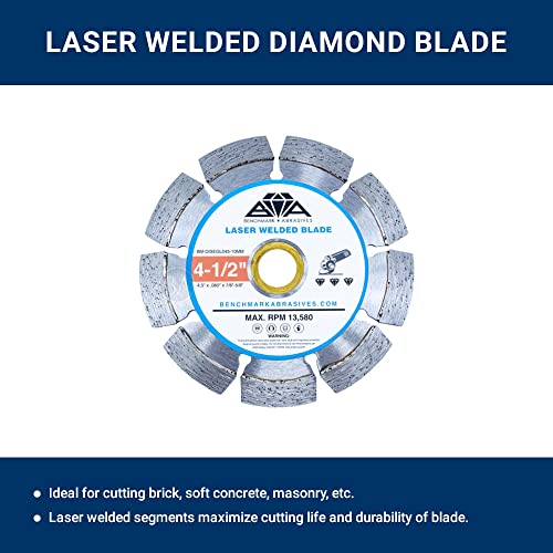 Benchmark abrazivi 4,5 ”laserski zavareni segmentirani dijamantni oštrica sa čeličnom jezgrom, pilane oštrice za kutnu brusilicu, rezanje