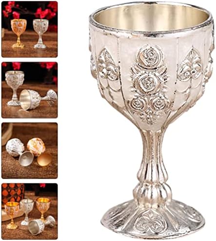 Luksuzne čaše za piće, zdjela za potir, retro reljefna čaša od dragog kamenja, metalna čaša za vino, čaša za koktel sa stabljikom,