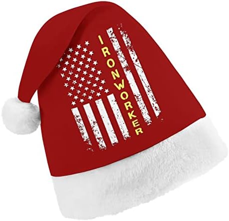 Božićni šešir s američkom zastavom mumbo mekani plišani šešir Djeda Božićnjaka smiješni šešir za božićnu novogodišnju zabavu