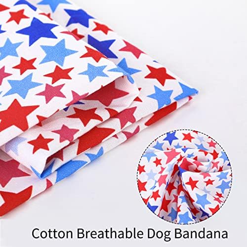 Aring kućni ljubimci psa bandana-američka zastava pse Bandane, meke udobne crveno-plave i bijele zvjezdane pseće trokut šal za male