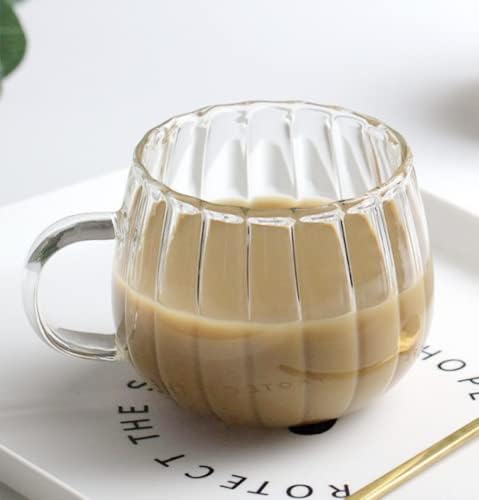 Emoyi vertikalni uzorak staklena šalica s ručicom za kavu čaj juha čisto pijenje šalice šalice mliječne šalice od 2