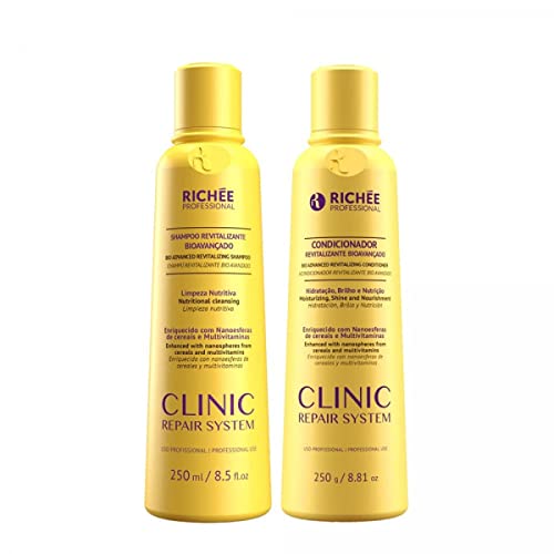 Richée Professional | Komplet za njegu sustava za popravak klinike | Šampon i regenerator | 250 ml / 8.4 fl.oz.