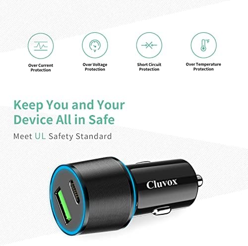 Cluvox 35W USB C Adapter za punjač automobila, brzo punjenje kompatibilan za iPhone 14 Plus/Pro/Max/13/11/11/, Samsung Galaxy telefon