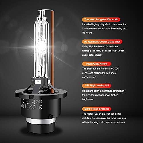 D4S Xenon HID prednja svjetla žarulja - 6000K 35W visoka zamjena žarulje niske grede - 300% svjetlije - pakiranje od 2