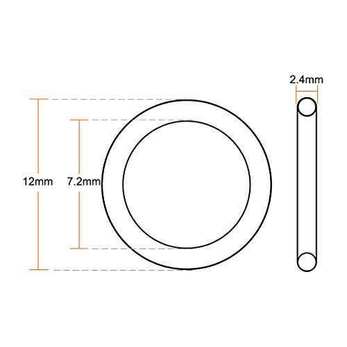 UXCell Fluorin guma O-prstenovi 29 mm OD 24,2 mm ID 2,4 mm širina, metrički FKM brtva za brtvljenje, pakiranje od 5