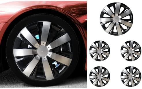 15 -inčni pucanje na hubcaps kompatibilno s kia - set od 4 naplatka naplatka za 15 inčne kotače - crno i sivo