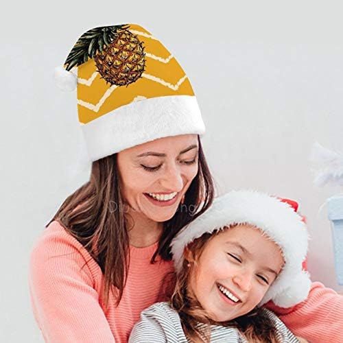Božićni šešir Djeda Mraza, Božićni blagdanski šešir od ananasa u zlatnim prugama za odrasle, udobni Uniseks Božićni Šeširi za novogodišnji