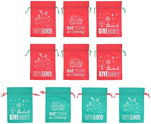 10pcs božićne vrećice za pohranu s vezicama vrećice za pakiranje za zabave