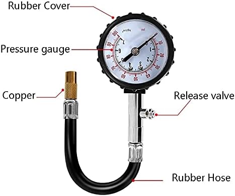 YWSZJ Tlak u gumama 0-100PSI dugi mjerač mjerača cijevi visoke preciznosti ispitivač zraka za gume za sustav za praćenje motocikla