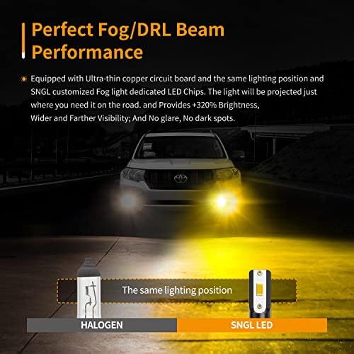 SNGL HB3 9005 LED žarulje za maglu žuto jantam 3000k Max 6400LM za 12V 24V kamion za automobil HB3 9005 Dnevno trčanje svjetlo DRL