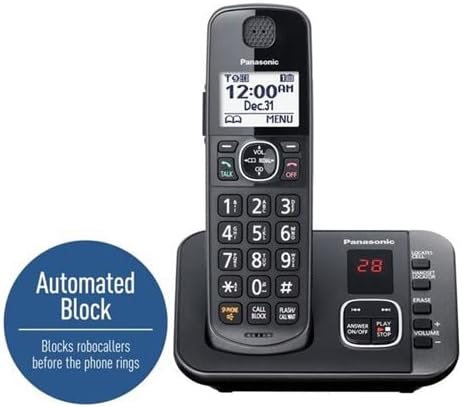 Panasonic KX -TG3833M DECT 6.0 Digitalna tehnologija Talking Caller ID - 3 slušalice Black