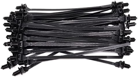 Benliudh najlonski push montiranje kabela Zip kravate za samo zaključavanje za unutarnju žicu Promjer glave: 7 mm/ 0,27 -BLACK 40 PCS