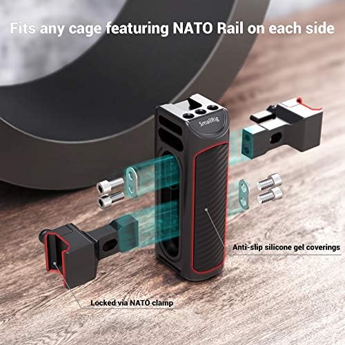 SmallRig Univerzalni aluminij NATO bočna ručka Grip za DSLR kavez za kameru s ugrađenim ključem za hladne cipele, gore i dolje podesivo