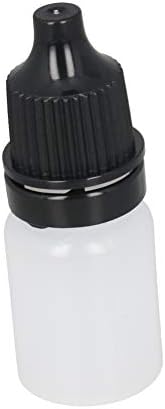 Jutagoss 50pcs PE prozirna boca s kapljicama, 5 ml Male boce za kapljice u usta Prazna je stiskana tekućina za oči crna kapka