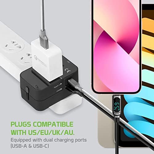 Travel USB Plus International Power Adapter Kompatibilan sa Samsung Galaxyjem Discover S730G za svjetsku energiju za 3 uređaja USB
