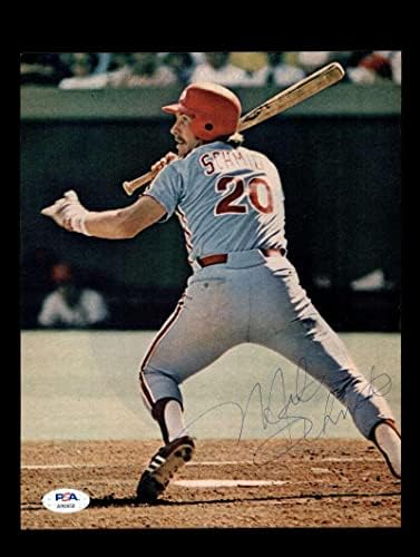 Mike Schmidt PSA DNA CoA potpisan 8x10 Vintage 1970 -ih fotograf - Autografirani MLB fotografije