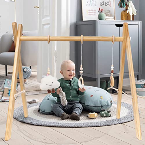 Wood Baby teretana - drvene viseće igračke set