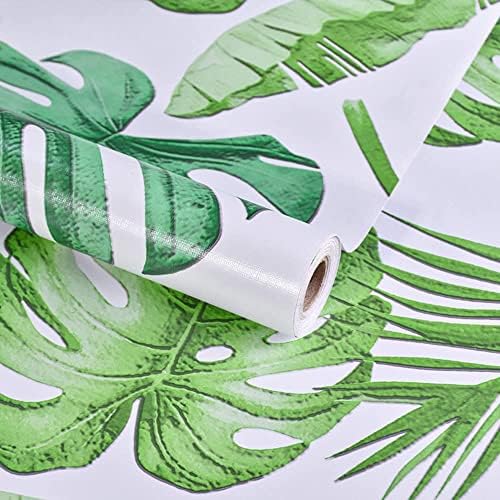 Samo -ljepljiva zelena palminog lišća Polica Polica za kontakt papir Ukrasni oguljenje i štapiće tropske pozadine ormarići ormarići