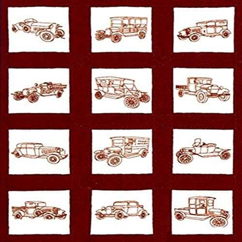 Jack Dempsey tematski utisnuti bijeli prekrivač blokovi 9 x9 12/PKG-vintage vozila