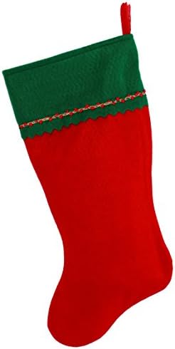 Monogrammed me izvezena početna božićna čarapa, zelena i crvena filca, početni e