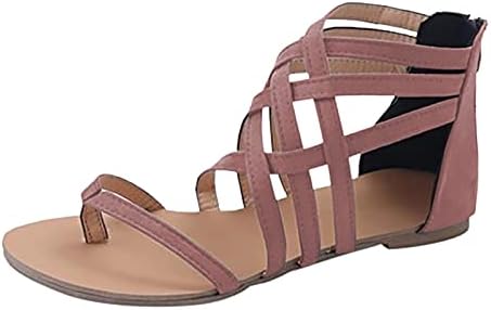 Sandale za žene gladijator ravna sandala rimska skliznu criss sandale otvoreni nožni prst vintage casual flip flop papuča