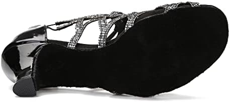 Unutarnje plesne čizme za žene/latino salsa za plesne cipele za vjenčanje, zabavu u klubu ili izvedbu, zip svjetlucav stil n02