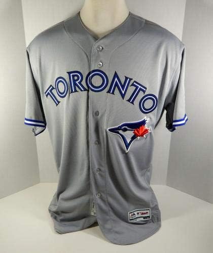 Toronto Blue Jays Dioner Navarro 30 Igra izdana sivog Jersey Playoff Patch - Igra korištena MLB dresova