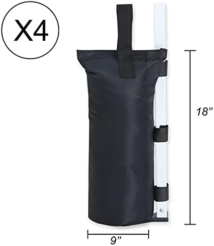 ABCCanopy 112 lbs Extra velike vrećice pijeska nadstrešnice, 4-pack, crne