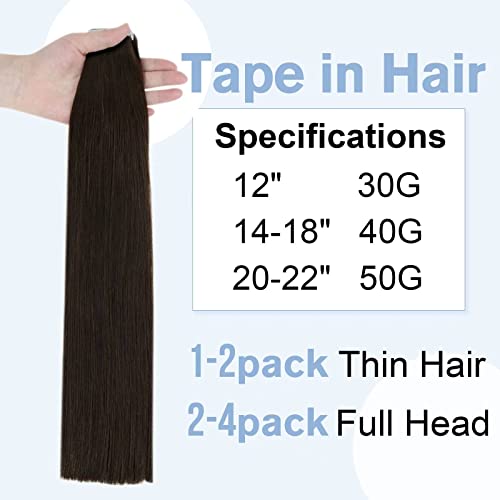 【Uštedite više】Easyouth Jedan paket traka za izgradnju kose od prirodne ljudske kose br 4 smeđe boje i jedan paket traka za izgradnju