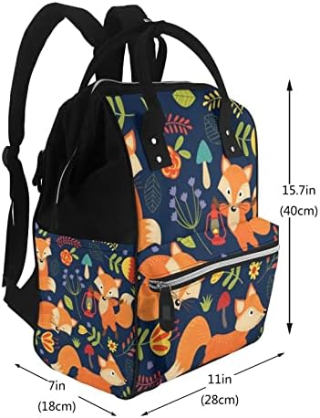 Slatka životinjska lisica cvjetna mama ruksaka torbe s pelena pelena rame za pelena velika kapacitet za brigu o bebi